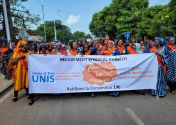 16 jours d&rsquo;activisme: des femmes du mouvement syndical guinéen appellent le gouvernement de la transition à ratifier la convention-190 de l&rsquo;OIT